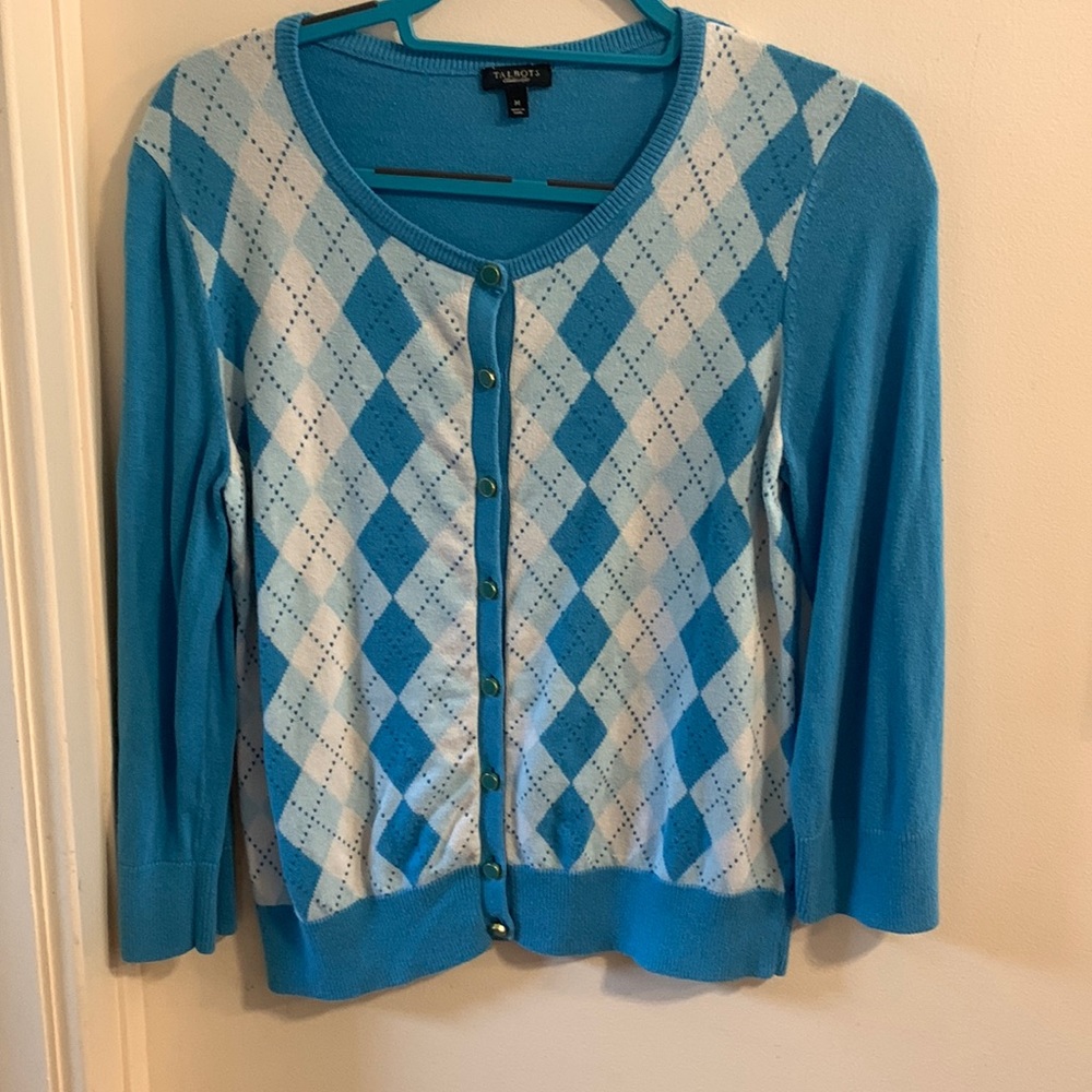 Talbots argyle cardigan size m